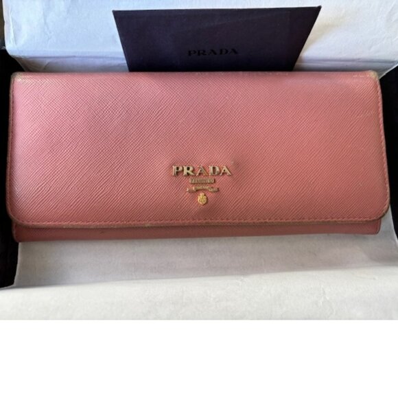 Prada Camelia Saffiano Leather Wallet - Picture 2 of 16